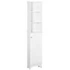 Homcom 165cm Freestanding Slimline Bathroom Cabinet - White