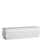 Lyon 2 Drawer TV Cabinet (Including Led Lighting) In White And High Gloss