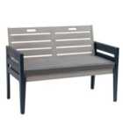 Florenity Galaxy 2 Seater Bench with Pad - Grey