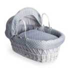Dimple White Wicker Moses Basket - Grey
