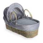 Dimple Palm Moses Basket - Grey