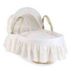 Broderie Anglaise Palm Moses Basket - White