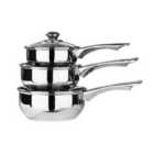 Interiors By Ph 3pc Pan Set, Polished Stainless Steel