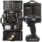 Mylek 18V Cordless Drill Driver With 151 Piece Accessory Kit And Carry Case