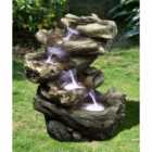 Tranquility 5 Tier Wood Cascade Solar Powered Water Feature
