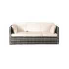 Rattan Sun Lounger Storage Sofa Sunbed Garden Furniture - Grey