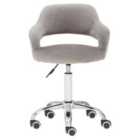 Interiors By Ph Grey Velvet Home Office Chair With Curved Back