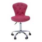Interiors By Ph Pink Velvet Home Office Chair With Swivel Base