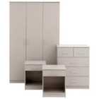 Panama 4 Piece Bedroom Furniture Set Light Grey