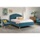 Pettine 135Cm Double End Lift Ottoman Bed Teal