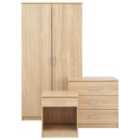 Panama 3 Piece Bedroom Furniture Set Oak Effect