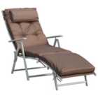 Outsunny Sun Lounger Recliner Foldable Padded Seat Adjustable T37L X 63.5W X 100.5H