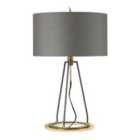 Ferrara Table Lamp Grey and Polished Gold