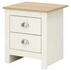 Lancaster Two Drawer Bedside Table Cream