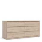 Naia Wide Chest Of 6 Drawers (3+3) In Jackson Hickory Oak Effect