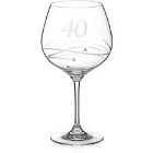 Diamante Home 40Th Birthday Crystal Gin Glass Adorned With Swarovski Crystals