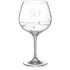Diamante Home 50Th Birthday Crystal Gin Glass Adorned With Swarovski Crystals