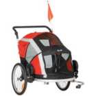 Pawhut 2-in-1 Dog Bicycle Trailer w/Safety Leash Reflectors