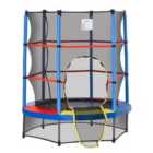 Jouet Kids 140cm Trampoline with Enclosure Net - Blue/Red/Black