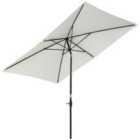 Outsunny 2 X 3M Garden Parasol Rectangular Market Umbrella - Cream White