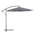 Outsunny 3M Garden Parasol Sun Shade Banana Umbrella Cantilever - Grey