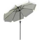 Outsunny 2.7m Patio Umbrella Garden Parasol w/ Crank - White