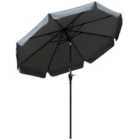Outsunny 2.7m Patio Umbrella Garden Parasol - Grey