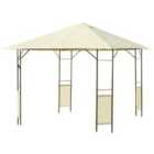 Outsunny 3Mx3M Garden Gazebo Awning Tent Marquee Water Resistant Steel - Cream