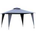 Outsunny 3.5x3.5m Outdoor Canopy Gazebo 2-tier - Grey
