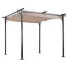 Outsunny 3X3M Outdoor Pergola Metal Gazebo Porch Awning Retractable Canopy - Cream