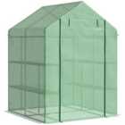 Outsunny Walk In Garden Greenhouse Outdoor Grow House With Shelves 143X138X190Cm - Green