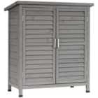 Outsunny Garden Storage Shed Solid Fir Wood Garage Organisation - Grey