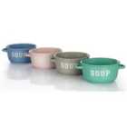 Set of 4 Handled Soup Bowls - White