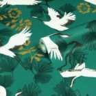 Furn. Demoiselle Jade Green Botanical Printed Wallpaper