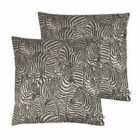 Kai Hector Polyester Filled Cushions Twin Pack Viscose Cotton Onyx