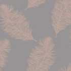 Holden Decor Fawning Feather Grey / Rose Gold Wallpaper