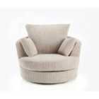 Canolo Luxury Swivel Chair Jumbo Cord Cream