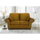 Oakana Luxury Plush Velvet 2 Seater Sofa Gold