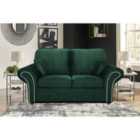 Oakana Luxury Plush Velvet 2 Seater Sofa Green