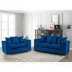 Mirana Modern Plush Velvet 3+2 Sofa Set Blue