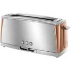 Russell Hobbs 24310 Luna 1420W 2 Slice Toaster - Silver and Copper