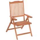 Outsunny 5-position Acacia Wood Outdoor Chair Recliner