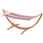Homcom Garden Outdoor Patio Wooden Frame Hammock Arc Stand Sun Swing Bed Seat