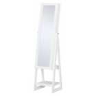 HOMCOM Freestanding Led Mirror Jewellery Storage Armoire With 2 Mirrors Drawers White