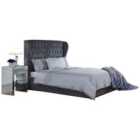Dakota King Ottoman Bed with Solid Base Pewter