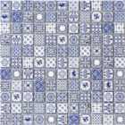 HoM 0.09m2 China Blue Self-adhesive Mosaic Tile Sheet