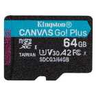 Kingston 64GB Canvas Go Plus microSD Card (SDXC) A2 V30 Card C10 U3 - 170MB/s