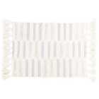 The Linen Yard Tassel Stitch Woven Cotton Anti-slip Bath Mat Natural/Ivory