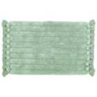 The Linen Yard Ribbed Tassel Cotton Woven Anti-slip Bath Mat Sage