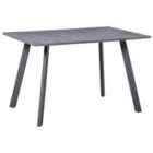 HOMCOM Modern Rectangular Dining Table w/ Metal Legs - Grey